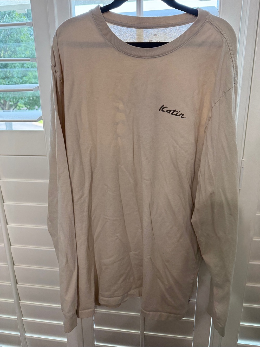 Katin Long-Sleeve Crewneck Shirt in Light Beige